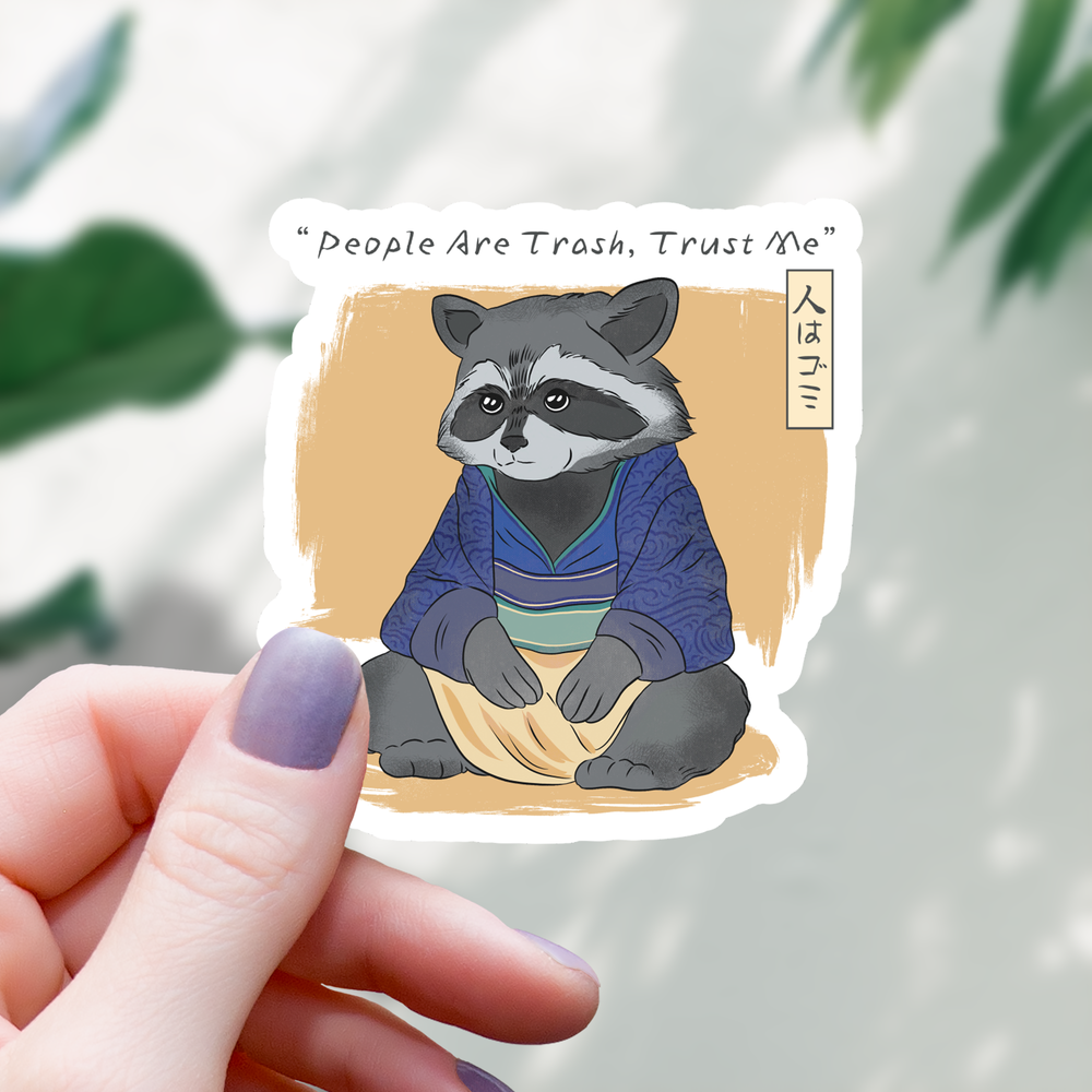 Vinyl Sticker - People Are Trash Raccoon