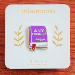 Enamel Pin - Pronoun Book (Any Pronouns)