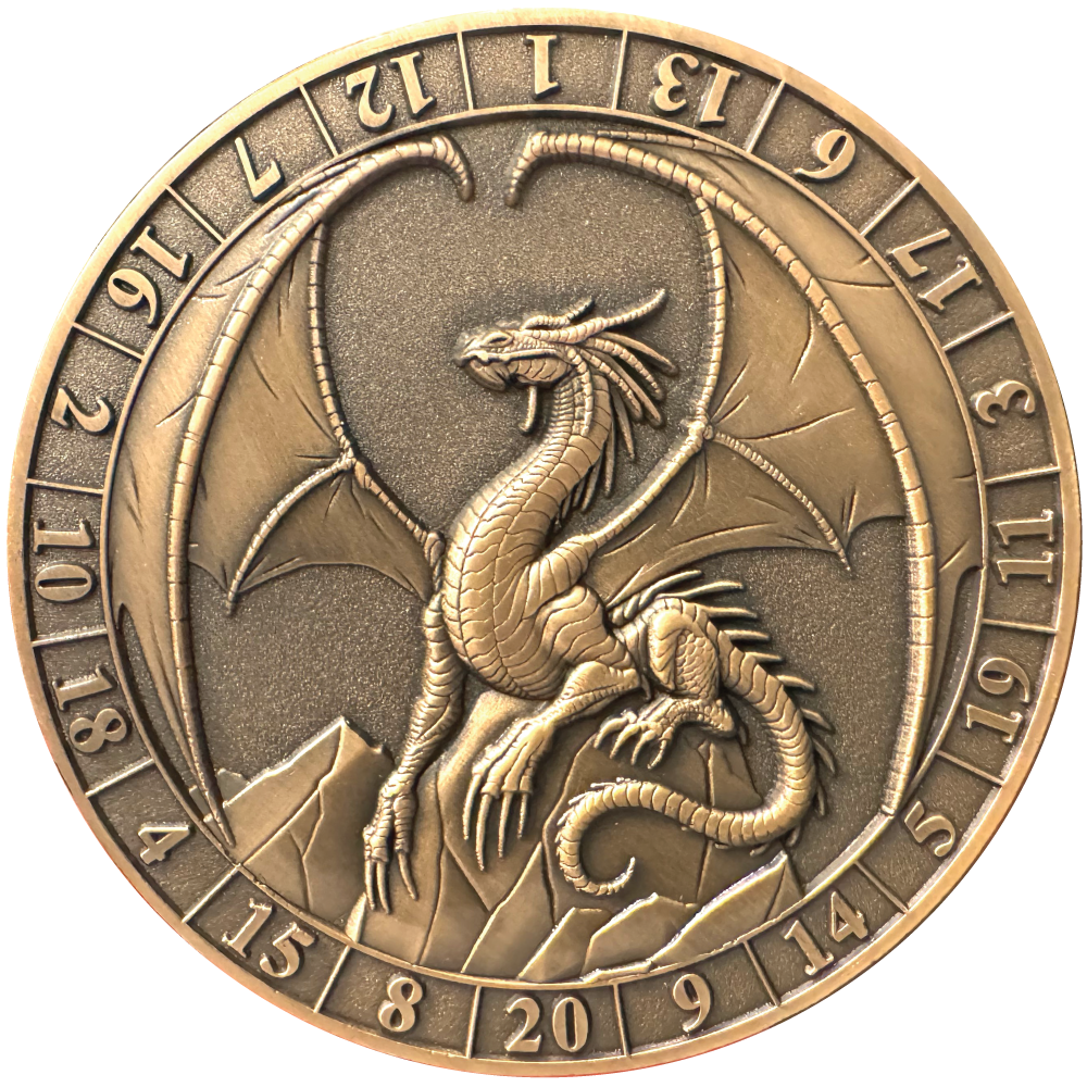 Dice Coin - D20 Gold Dragon