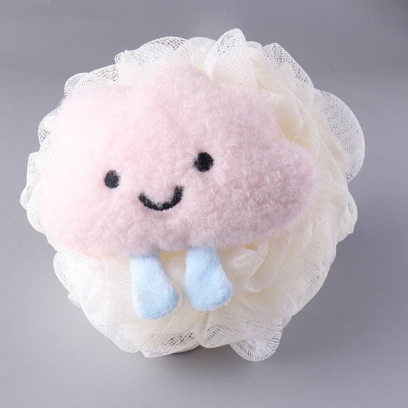 Kawaii Bath Pouf - Pink Cloud