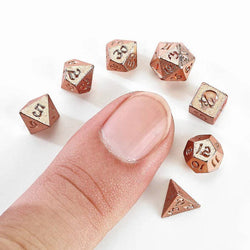 Mini Metal RPG Dice Set - Unseelie Bottle (Rose Gold)
