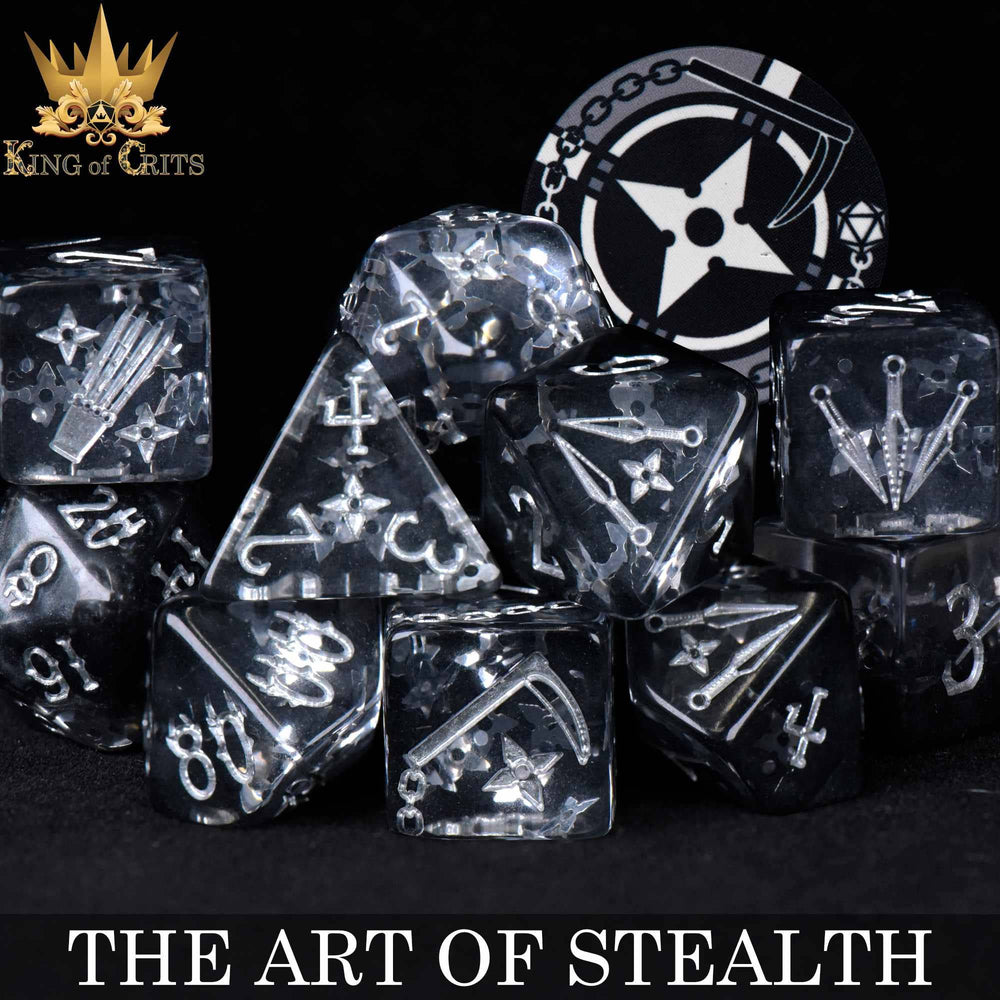 King of Crits Dice Set - The Art of Stealth (11-Piece)