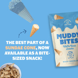 Muddy Bites - White Chocolate Waffle Cone Snacks