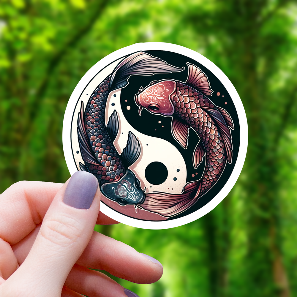 Vinyl Sticker - Realistic Koi Yin Yang