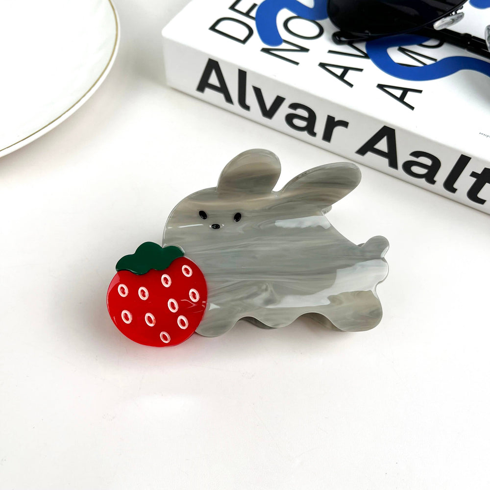 Hair Clip - Strawberry Rabbit