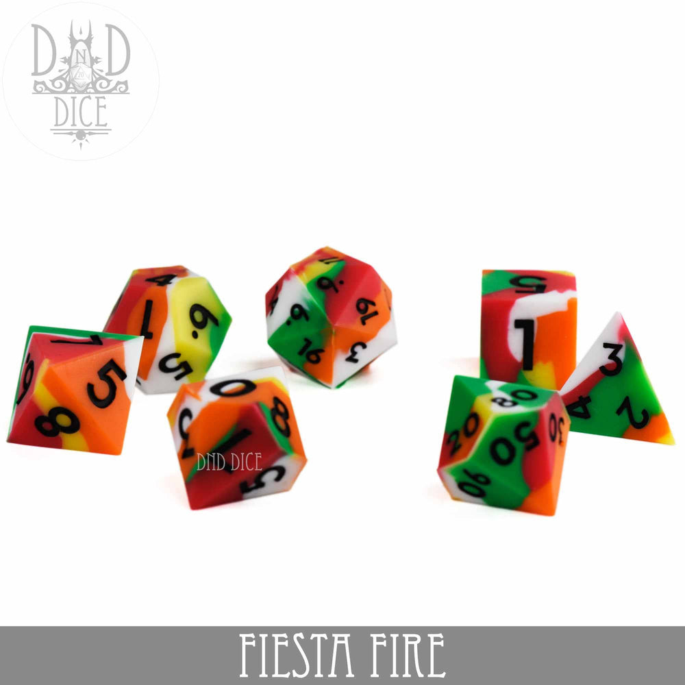 Silicone Dice Set - Fiesta Fire
