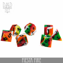Silicone Dice Set - Fiesta Fire