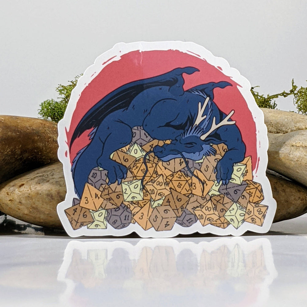 Vinyl Sticker - Dragon Dice Hoard Polyhedral Dice