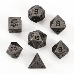 Mini Metal RPG Dice Set  - Unseelie Bottle (Ancient Silver)