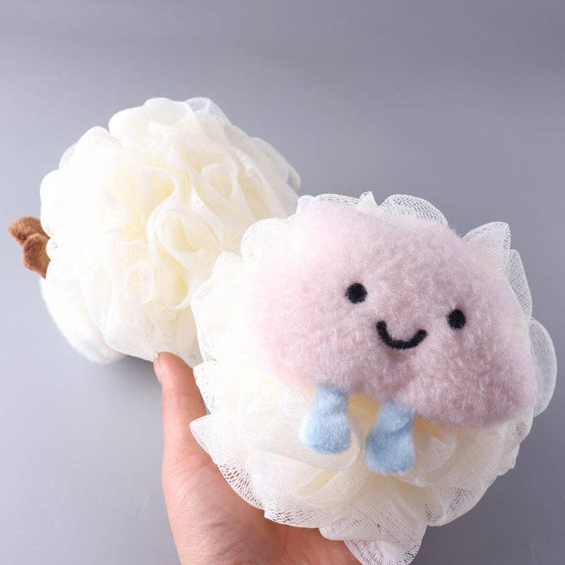 Kawaii Bath Pouf - Pink Cloud