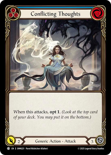 Conflicting Thoughts (Blue) [OMN221] (Omens of the Third Age)  Rainbow Foil