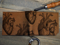 Leather Wallet - Anatomical Heart (Brown)