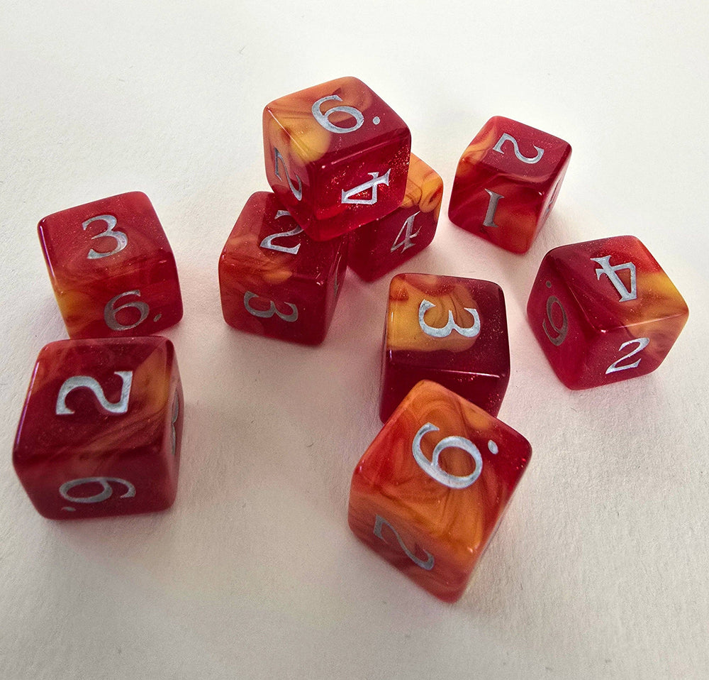 Scented D6 Dice - Fireball Char (9)