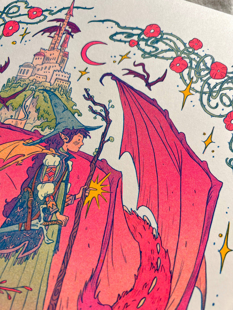 Riso Print - Dragon Witch