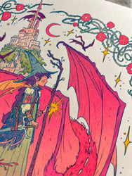 Riso Print - Dragon Witch