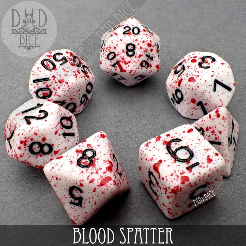 RPG Dice Set - Blood Spatter
