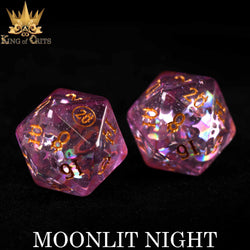 King of Crits Dice Set - Moonlit Night (12-Piece)