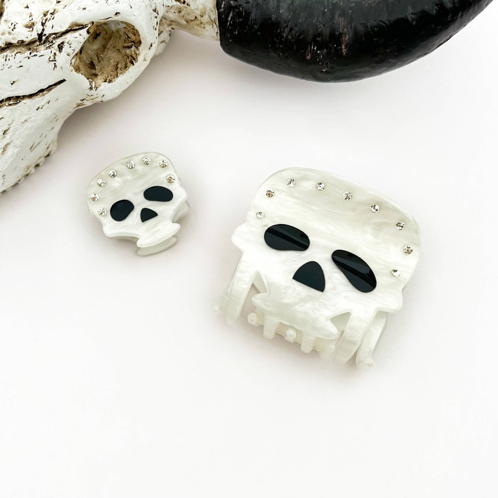 Hair Clip - Rhinestone Skull