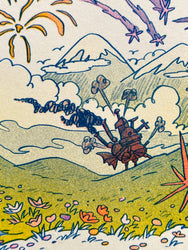 Riso Print - Howl's Moving Castle