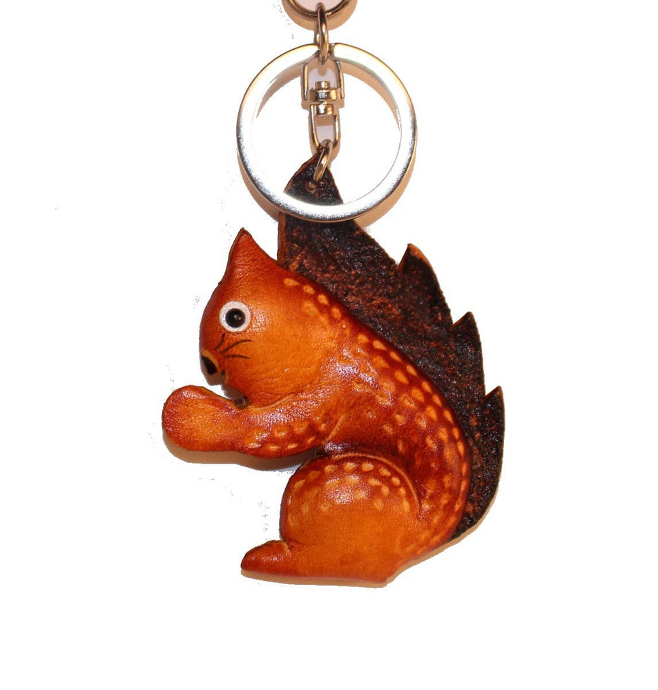 Leather Keychain - Squirrel