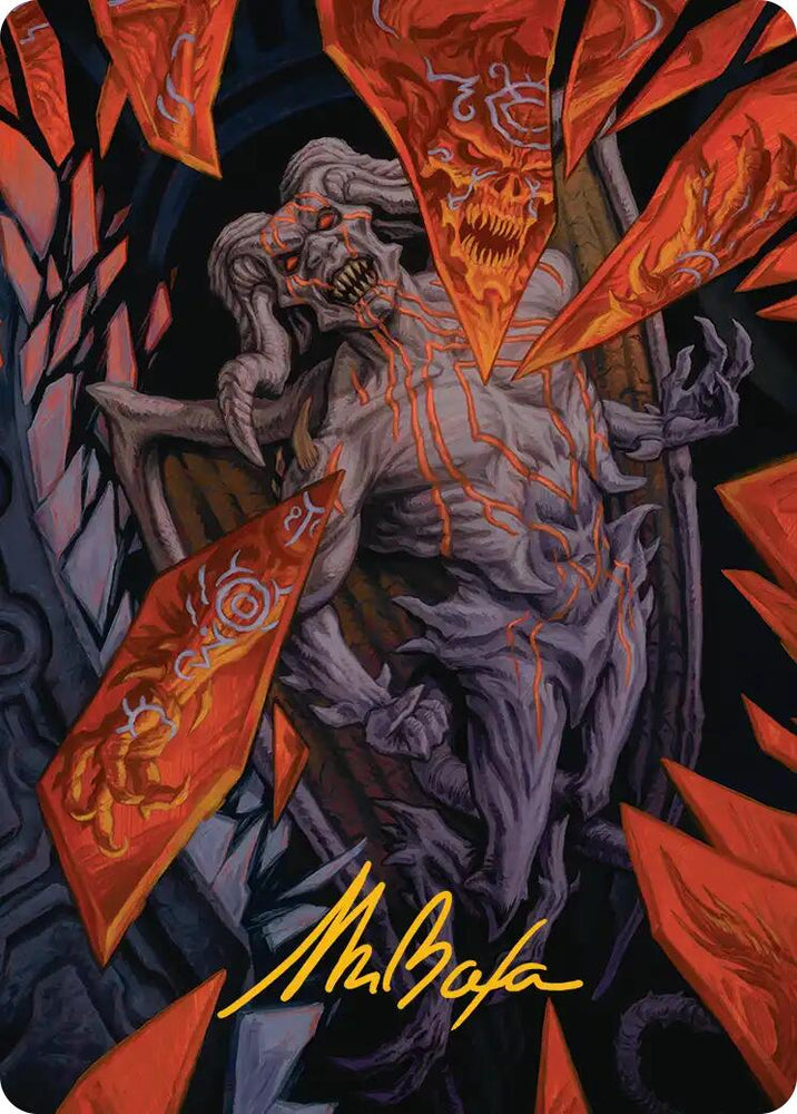 Curse-Marred Demon Art Card (Gold-Stamped Signature) [Reality Fracture Art Series]