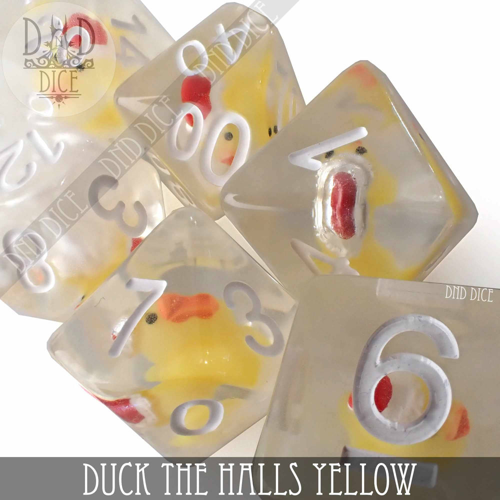 RPG Dice Set - Duck the Halls Yellow