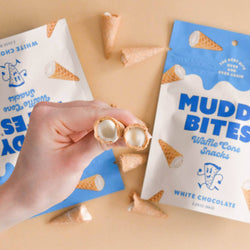 Muddy Bites - White Chocolate Waffle Cone Snacks
