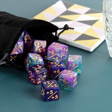 Counter Dice Set - Purple/Blue/Teal (8)