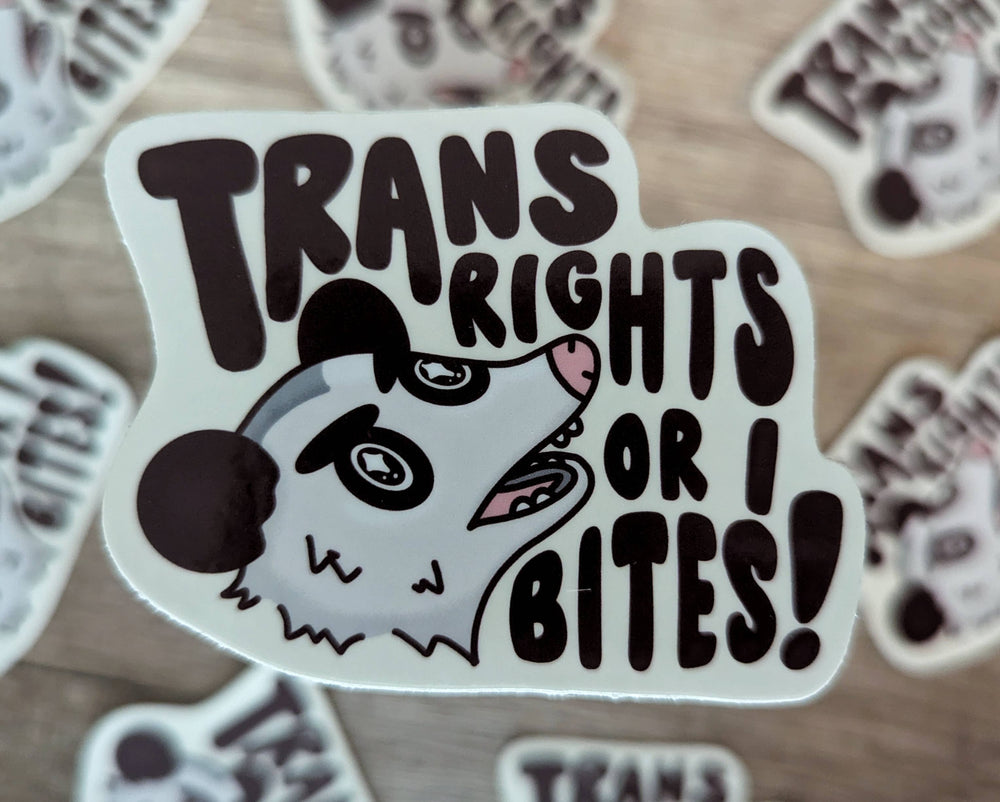 Vinyl Sticker - Possum Trans Rights or I Bites