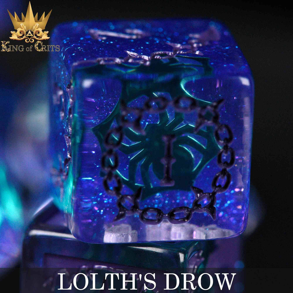 King of Crits Dice Set - Lolth's Drow (11-Piece)