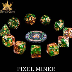 King of Crits Dice Set - Pixel Miner (11-Piece)