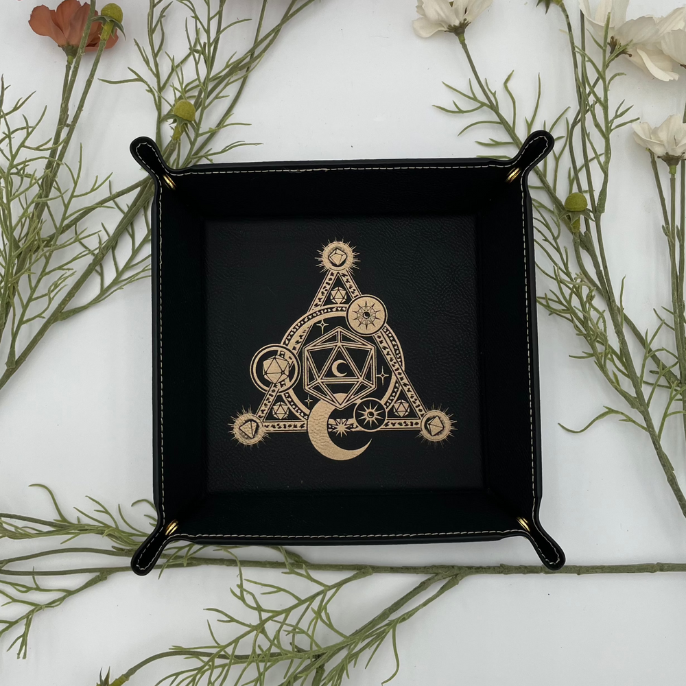 Vegan Leather Dice Tray - Moon Magic