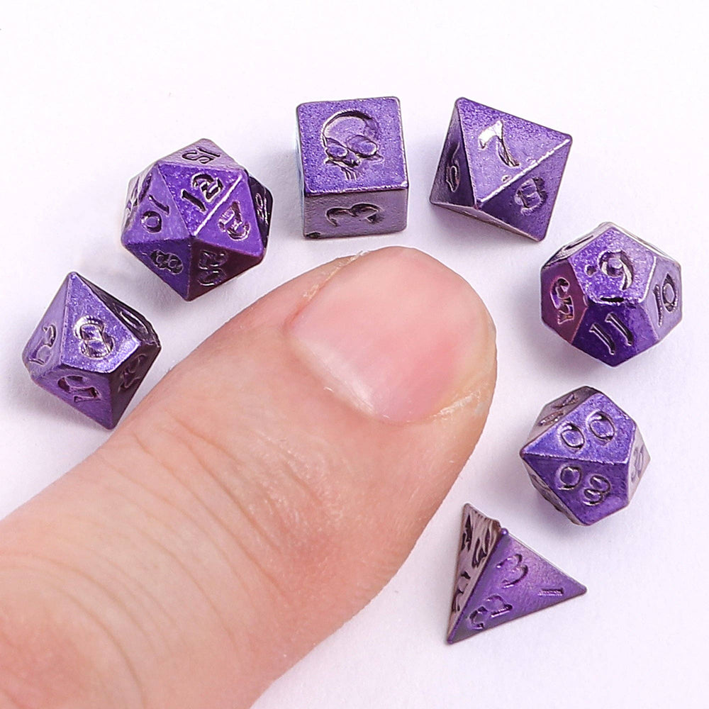 Mini Metal RPG Dice Set - Unseelie Bottle (Purple)
