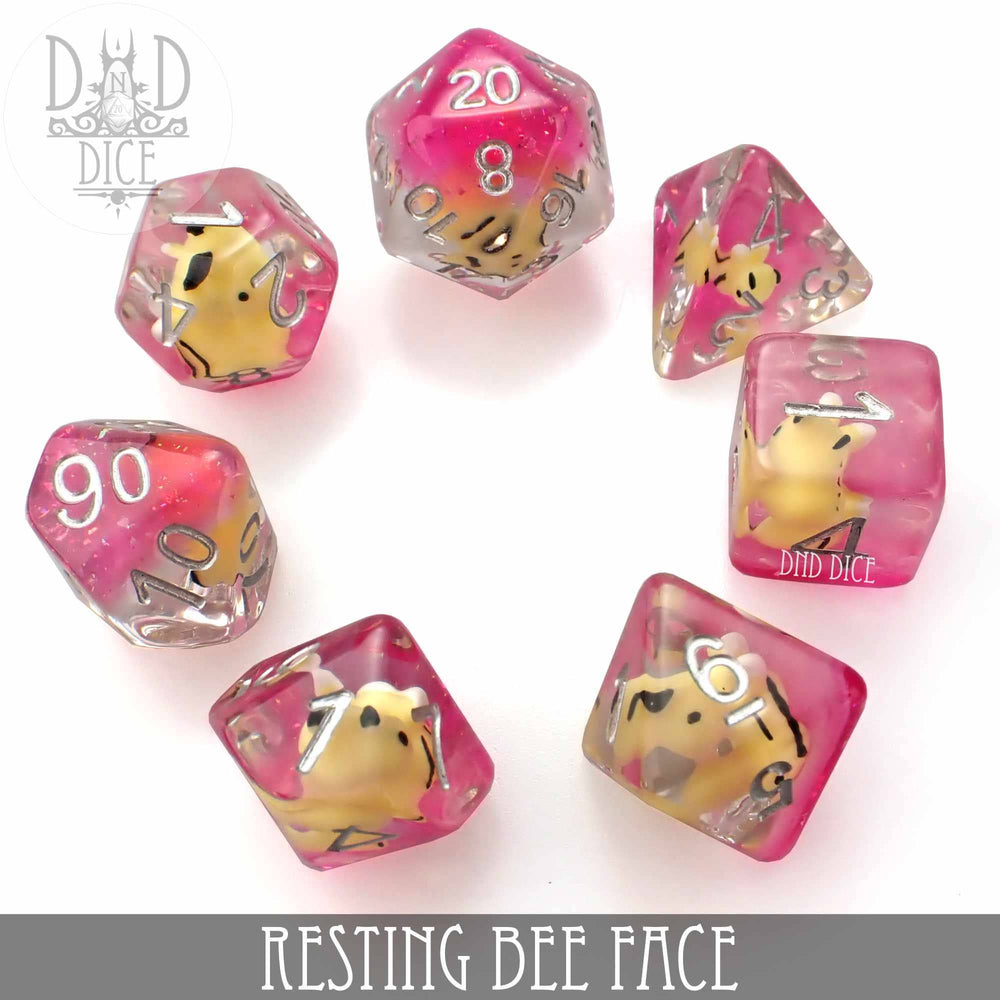 RPG Dice Set - Resting Bee Face