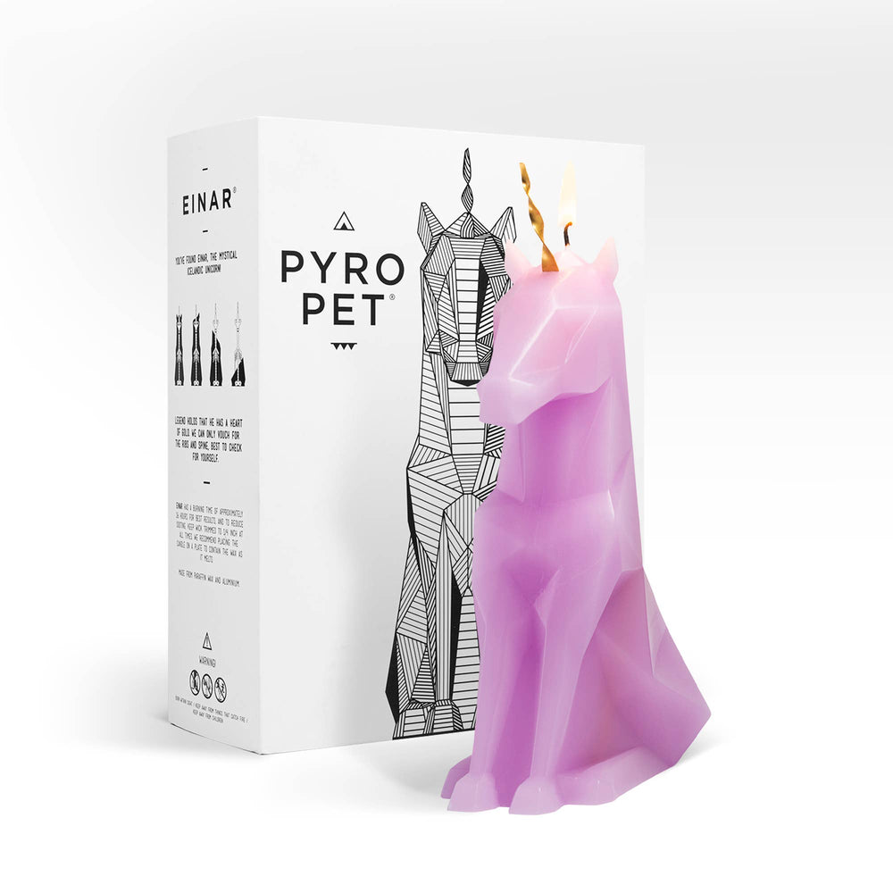 PyroPet Candle - Einar Unicorn Skeleton (Lilac)