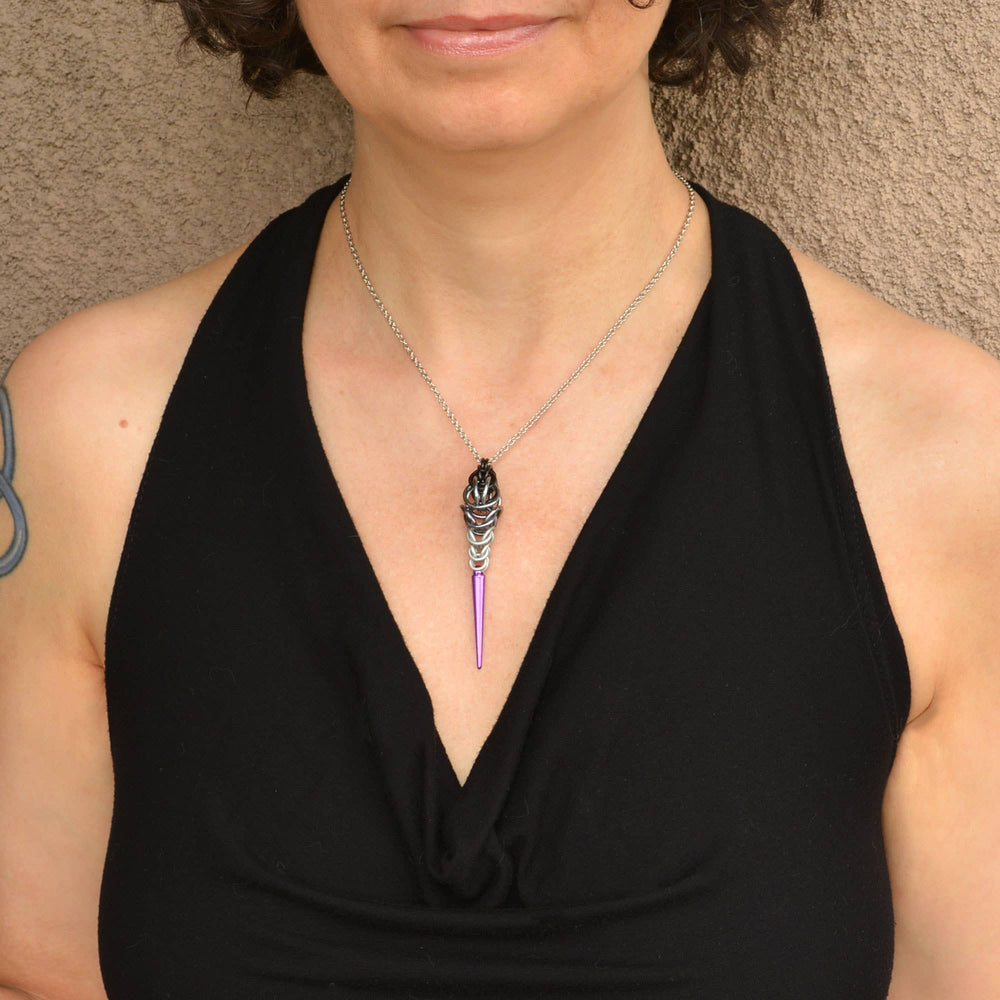 Pridemaille Spike Pendant - Asexual