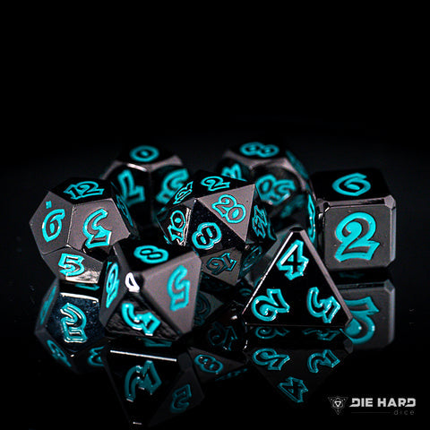 Metal RPG Dice Set - Lumina Forbidden Lagoon (7-Piece)