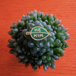 Enamel Pin - Pronoun Leaf (He/Him)