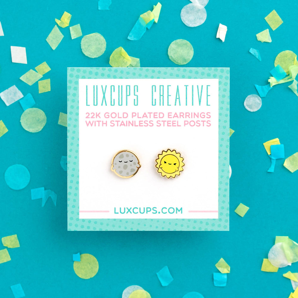 Enamel Earrings - Luna & Sol