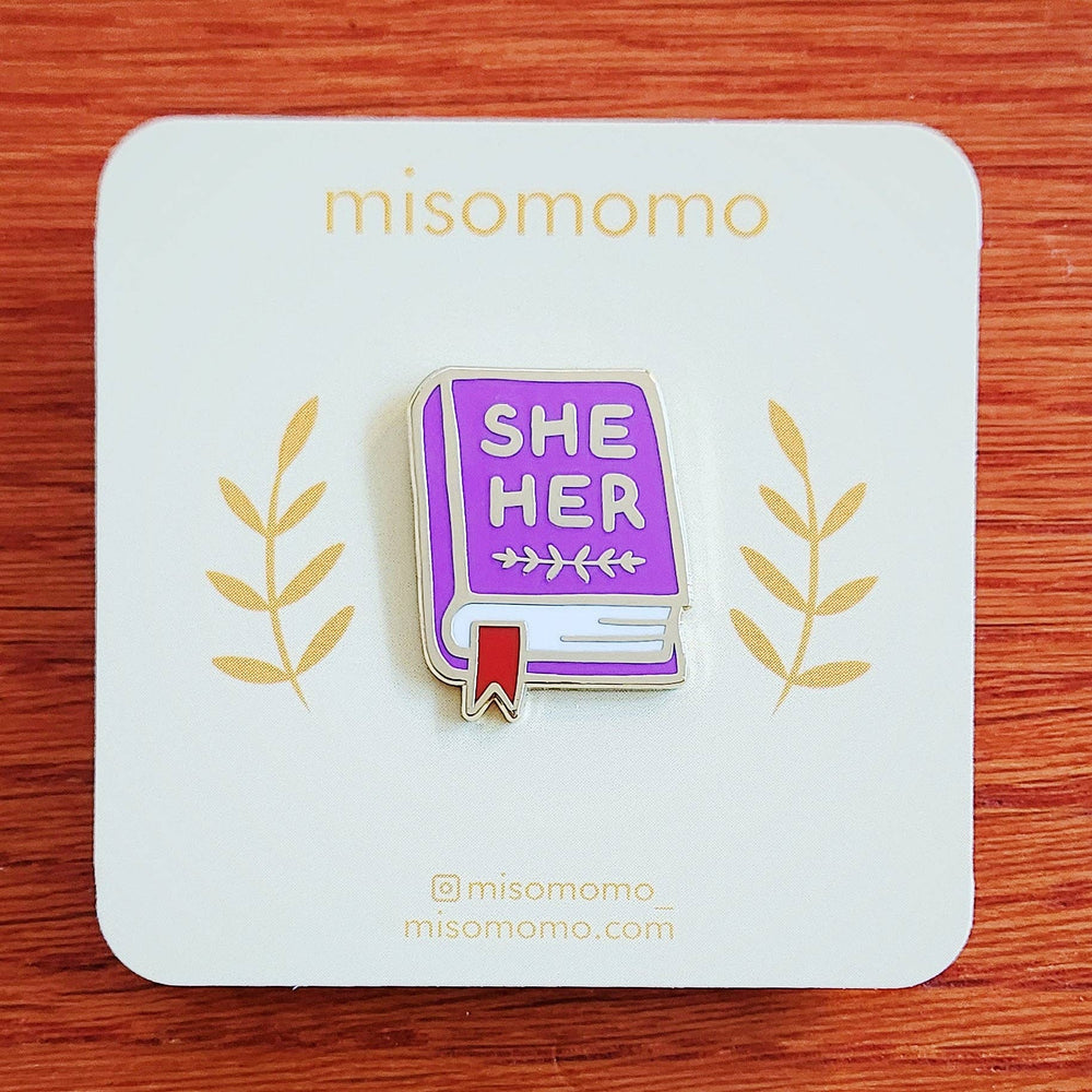 Enamel Pin - Pronoun Book  (She/Her)
