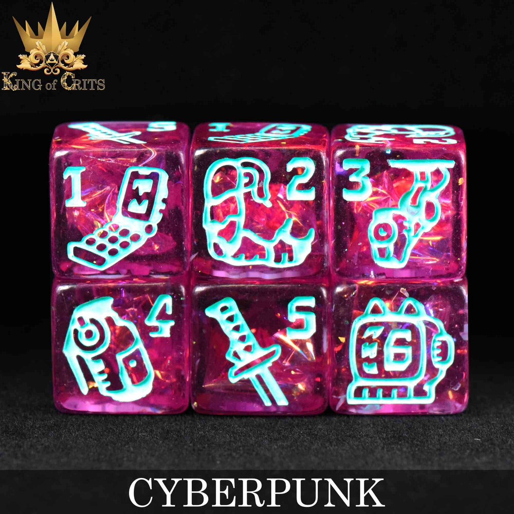 King of Crits Dice Set - Cyberpunk (11-Piece)