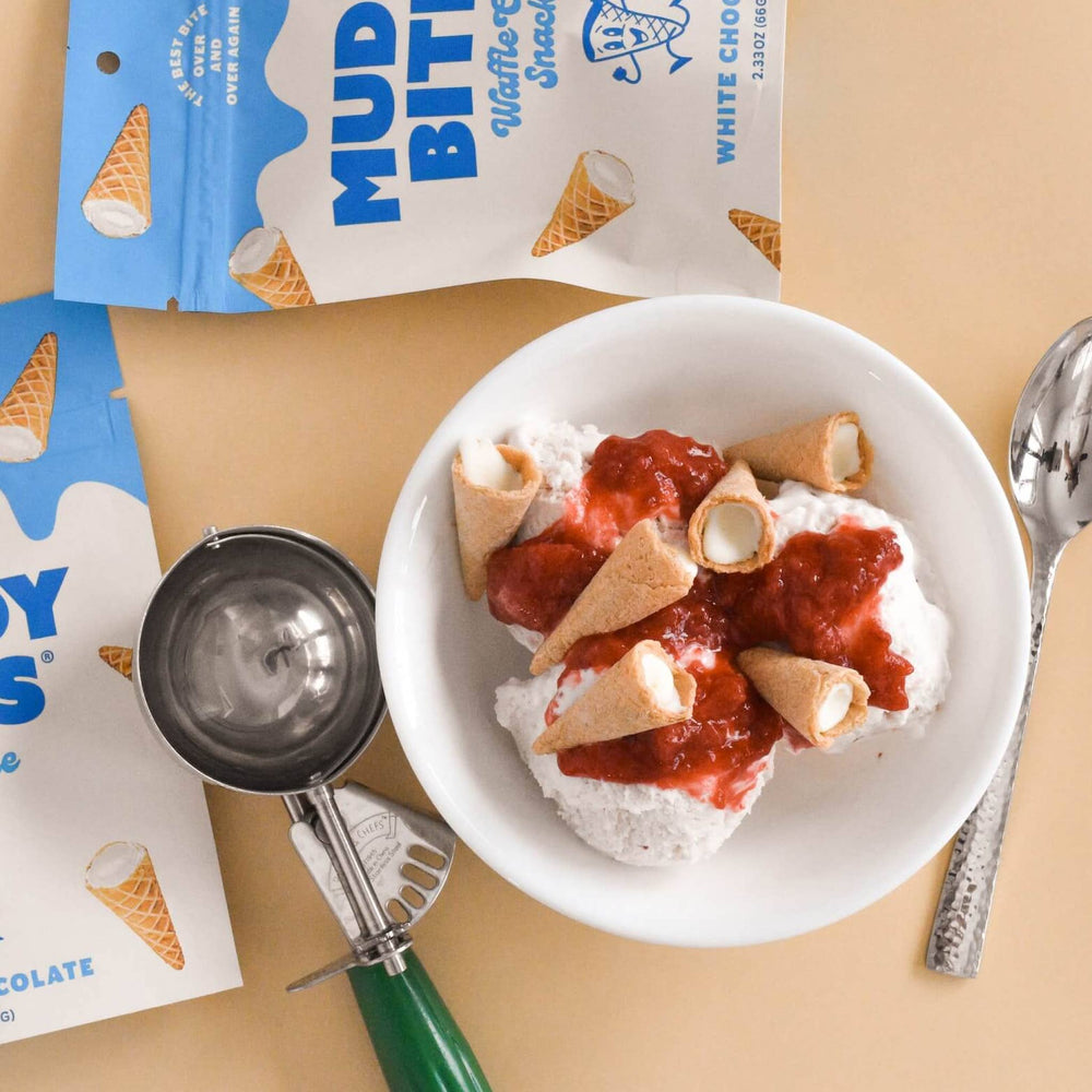 Muddy Bites - White Chocolate Waffle Cone Snacks