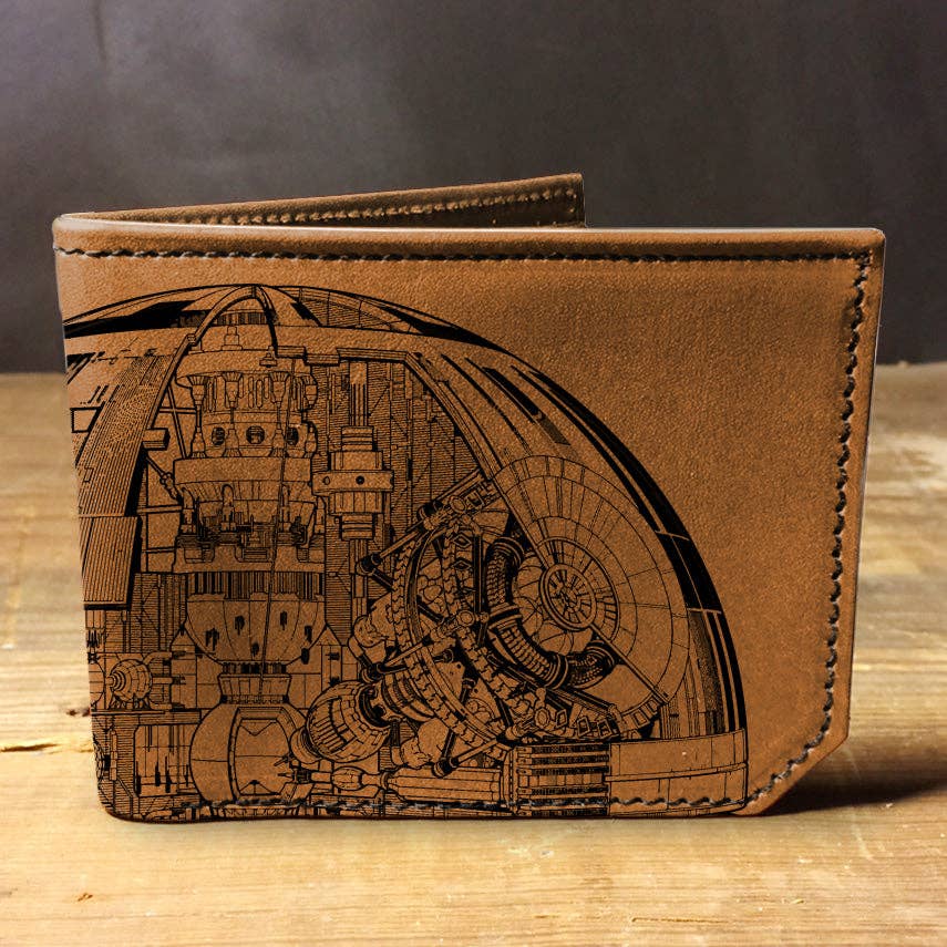 Leather Wallet - Death Star (Gray)