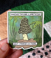 Vinyl Sticker - Morel Mushroom Man