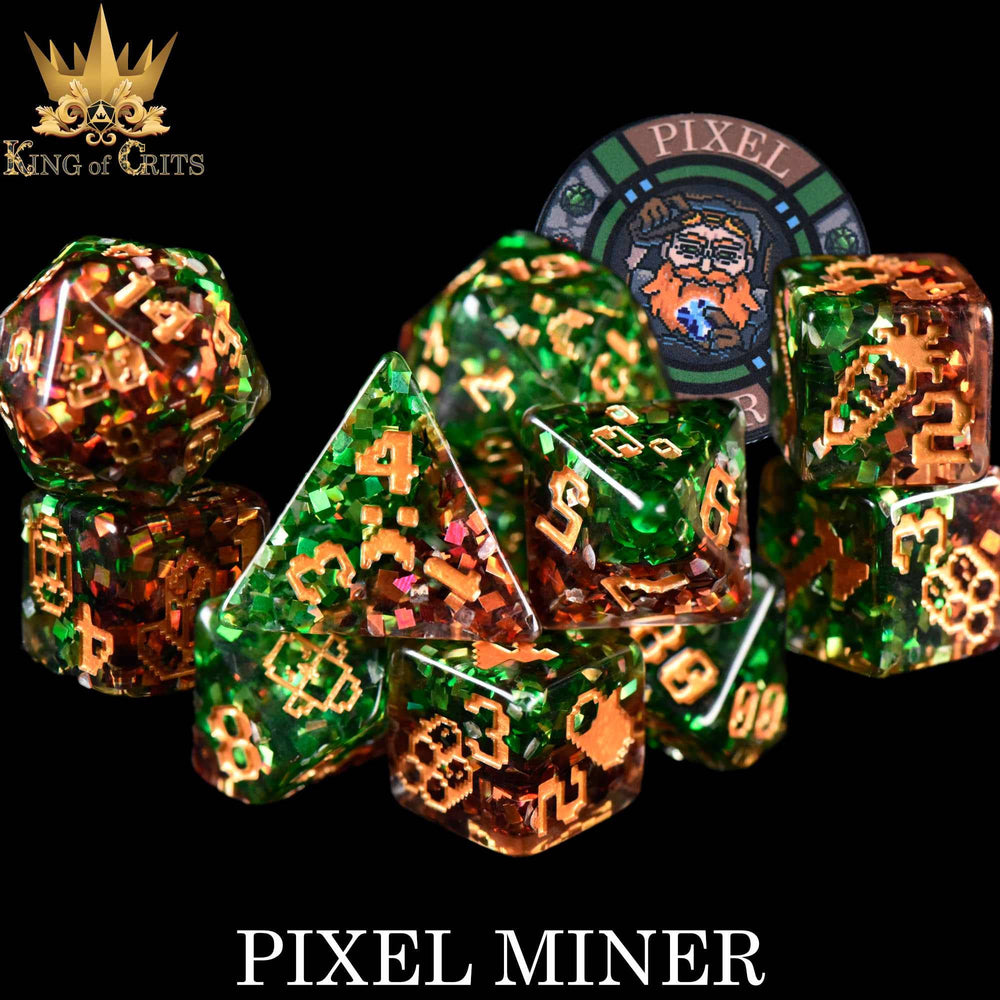 King of Crits Dice Set - Pixel Miner (11-Piece)