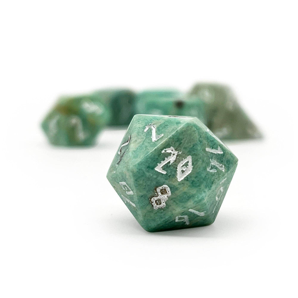 Gemstone RPG Dice Set - Russian Amazonite (7-Piece)