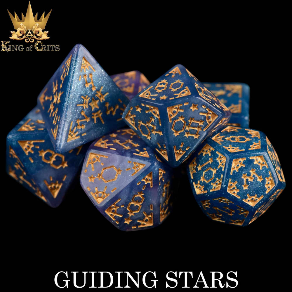 King of Crits Dice Set - Guiding Stars (7-Piece)