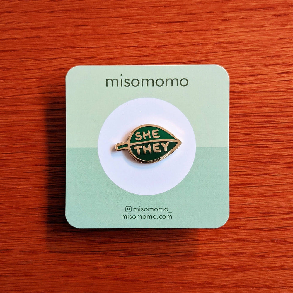 Enamel Pin - Pronoun Leaf (She/They)