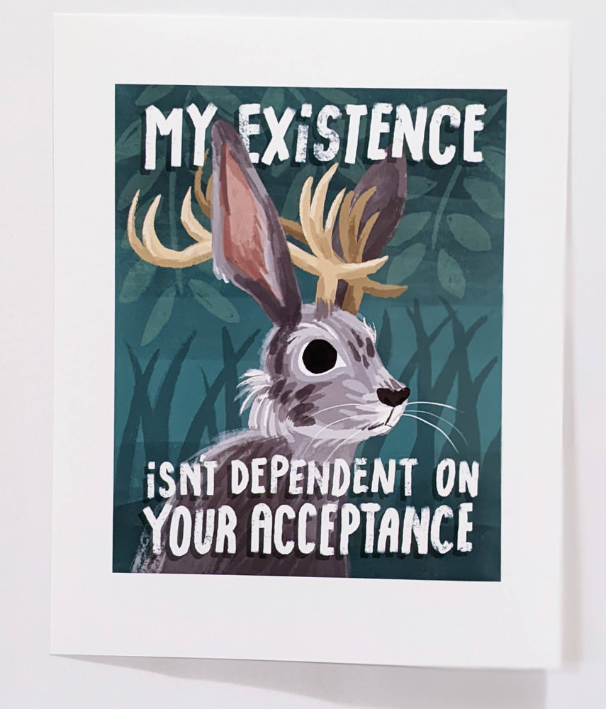 My Existence Jackalope  - Art Print: 5" X7"