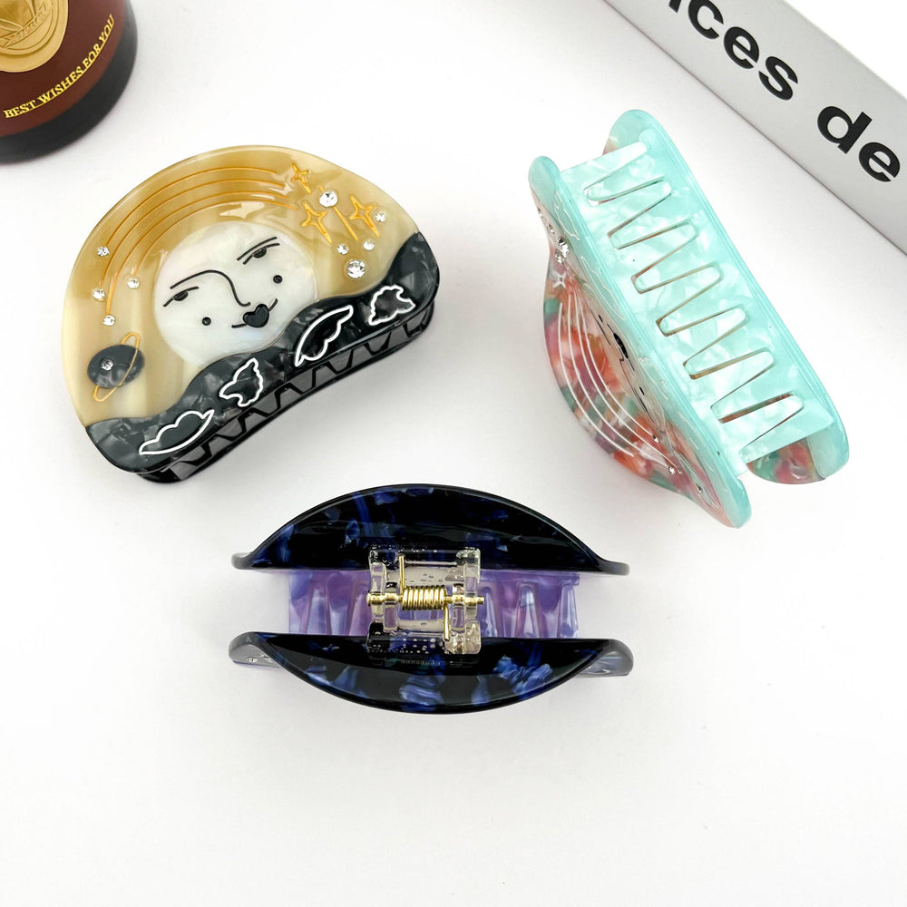 Hair Clip - Moon & Starry Sky